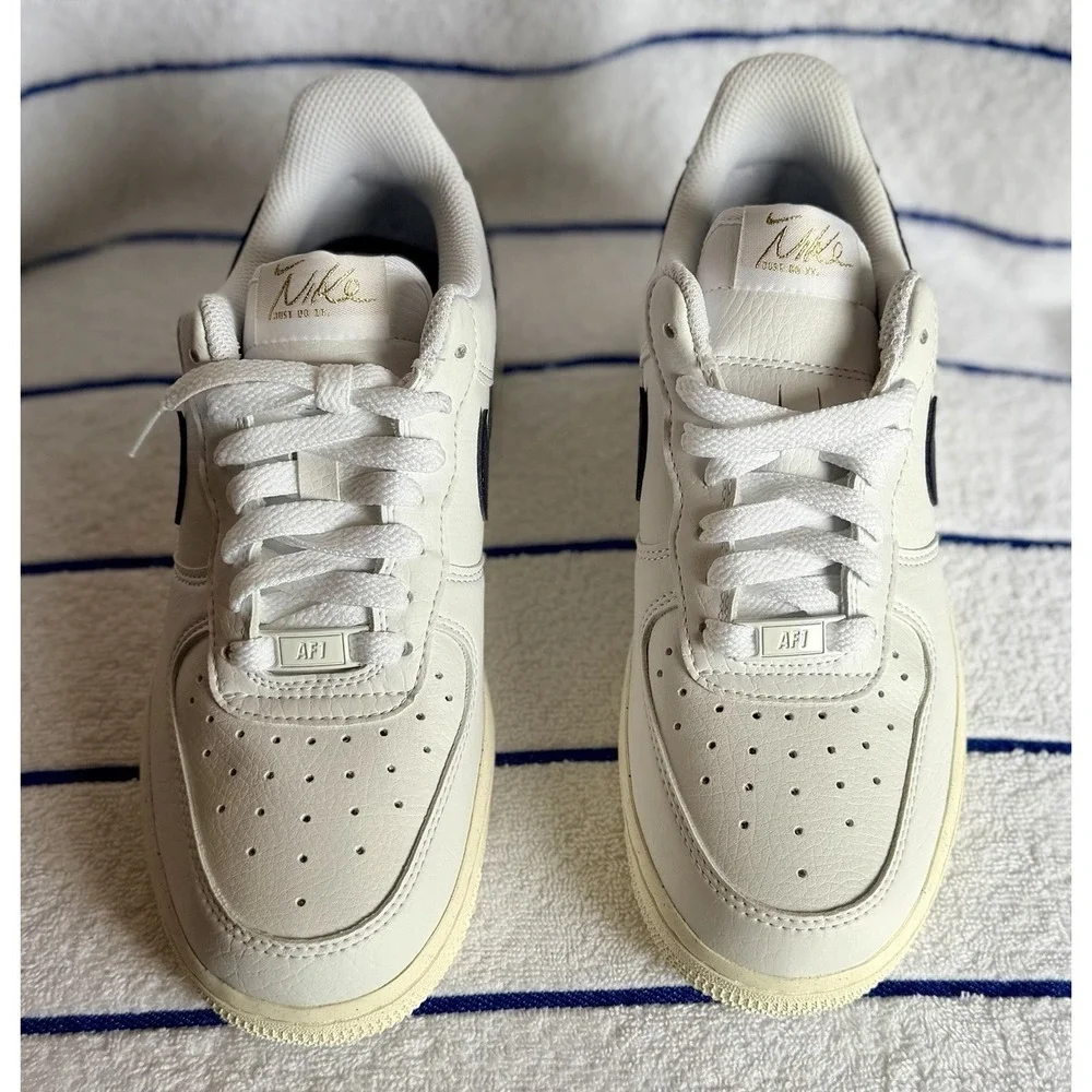Nike Air Force 1 '07 NN Shoes White Obsidian Pale Ivory FZ6868 100 Sz 6.5W  NIB